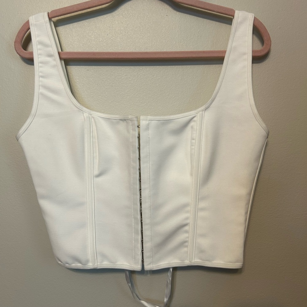 White Structured Corset Top Coquette Girl Romantic